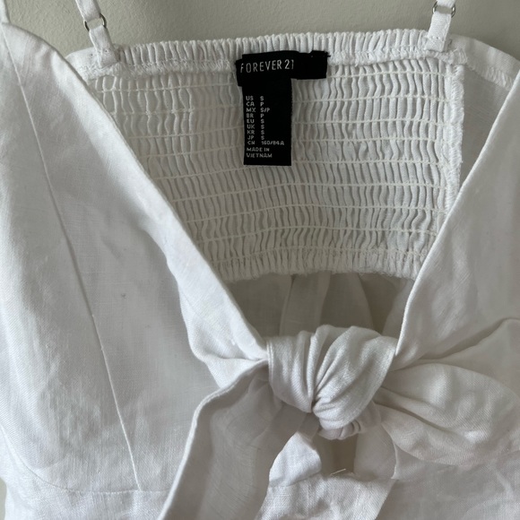 White tie front crop top - Picture 3 of 10